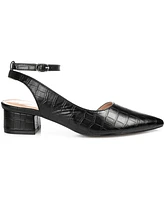Journee Collection Women's Keefa Ankle Strap Slingback Heels