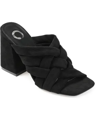 Journee Collection Women's Dorisa Woven Block Heel Sandals