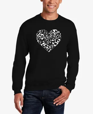 Men's Word Art Heart Notes Crewneck Sweatshirt