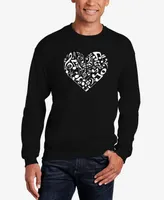 Men's Word Art Heart Notes Crewneck Sweatshirt