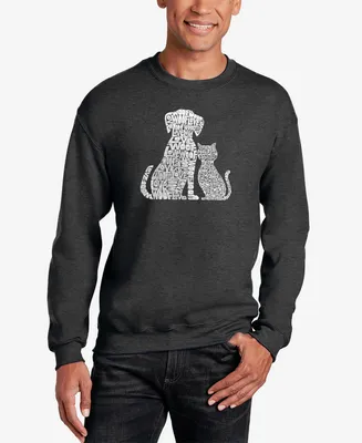Men's Word Art Dogs and Cats Crewneck Sweatshirt