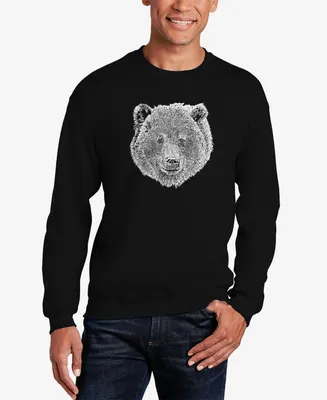 Men's Word Art Bear Face Crewneck Sweatshirt