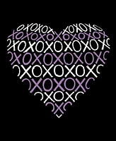 Women's Long Sleeve Word Art Xoxo Heart T-shirt