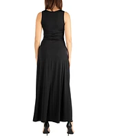 24seven Comfort Apparel Women's Slim Fit A-Line Sleeveless Maxi Dress