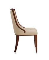 Manhattan Comfort Fifth Avenue 2-Piece Beech Wood Faux Leather Upholstered Dining Chair Set