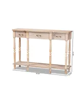 Hallan Classic and Traditional French Provincial Wood 3-Drawer Console Table