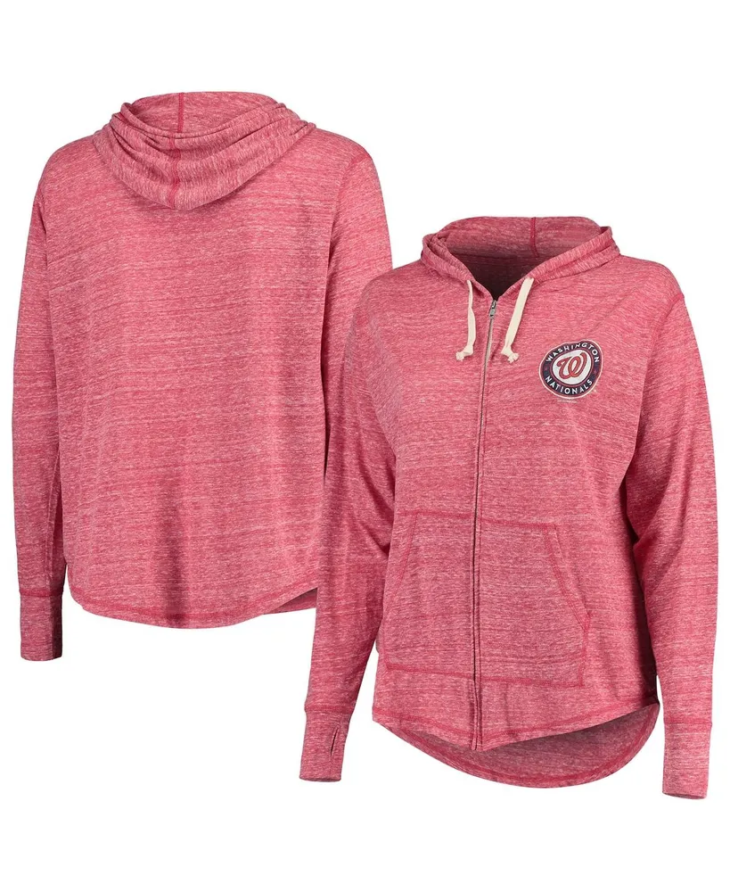 Women's Soft As A Grape Red Washington Nationals Plus Full-Zip Hoodie