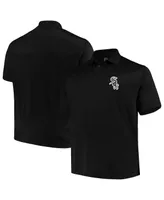 Men's Majestic Black Chicago White Sox Big Tall Solid Birdseye Polo Shirt