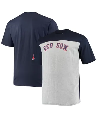 Men's Fanatics Navy and Heathered Gray Boston Red Sox Big Tall Colorblock T-shirt