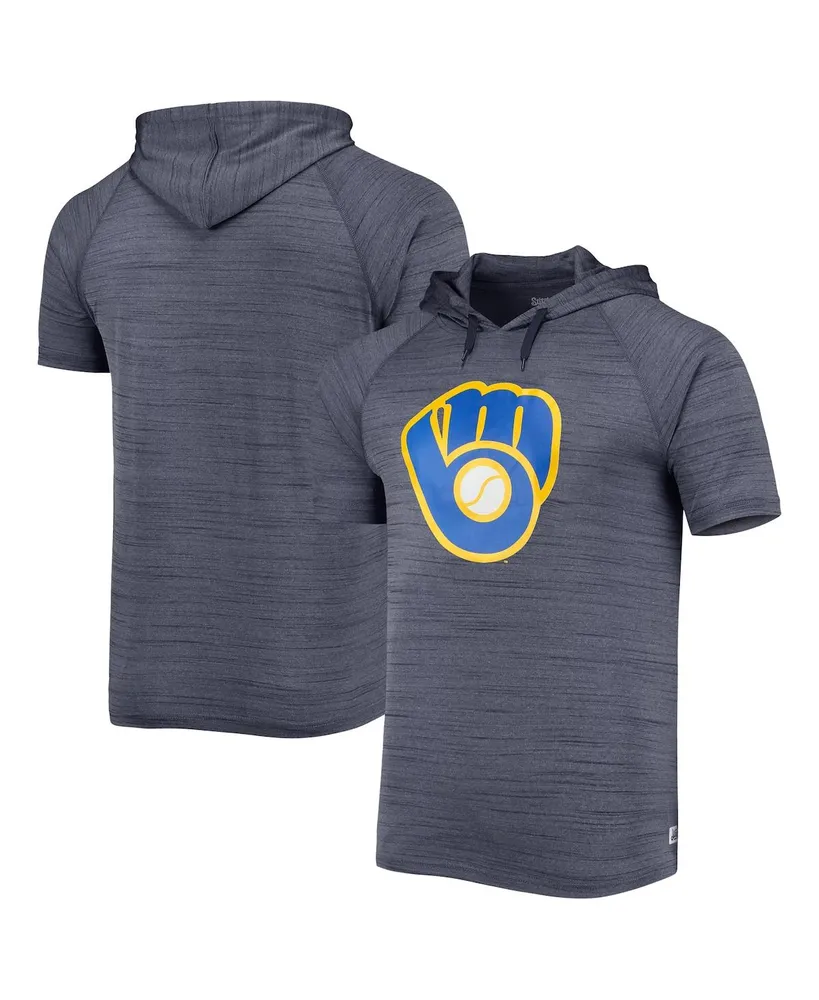 Men's Stitches Navy Milwaukee Brewers Raglan Hoodie T-shirt