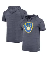 Men's Stitches Navy Milwaukee Brewers Raglan Hoodie T-shirt