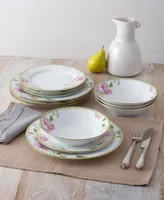 Noritake Poppy Place Set, 12 Piece - White, Pink, Gold