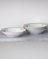 Noritake Poppy Place 12 Oz Soup Bowls 4 Piece Set, 7.5" - White, Pink, Gold