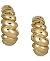 Croissant-Style Small Hoop Earrings in 14k Gold