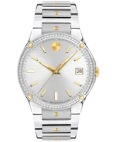 Movado Unisex Swiss Se Diamond (3/8 ct. t.w.) Two-Tone Stainless Steel Bracelet Watch 41mm