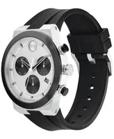 Movado Men's Swiss Chronograph Bold Fusion Black Silicone Strap Watch 44mm