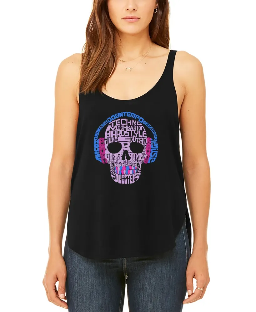 Women's Premium Word Art Flowy Styles of Edm Music Tank Top