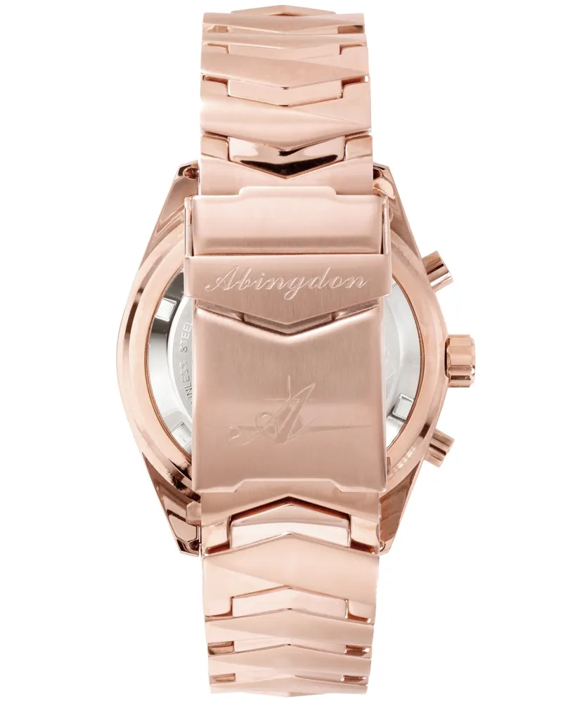 Abingdon Co. Women's Katherine Chronograph Multifunctional Rose Gold-Tone Stainless Steel Bracelet Watch, 40mm - First Class Rose Gold