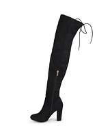 Journee Collection Women's Maya Over The Knee Block Heel Dress Boots