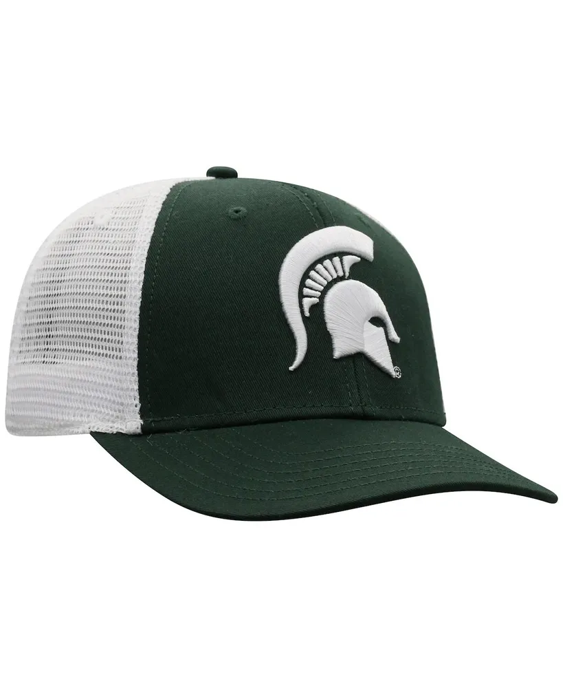 Men's Top of the World Green, White Michigan State Spartans Trucker Snapback Hat