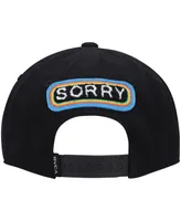 Men's Rvca Black Evan Mock Sorry Snapback Hat