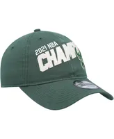 Men's New Era Hunter Green Milwaukee Bucks 2021 Nba Finals Champions Block On The Court 9Twenty Adjustable Hat