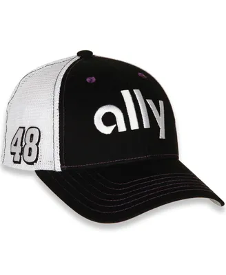 Men's Hendrick Motorsports Team Collection Black, White Alex Bowman Ally Sponsor Adjustable Trucker Hat