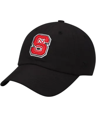 Men's Top of the World Black Nc State Wolfpack Primary Logo Staple Adjustable Hat