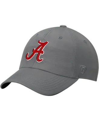 Men's Top of the World Gray Alabama Crimson Tide Primary Logo Staple Adjustable Hat