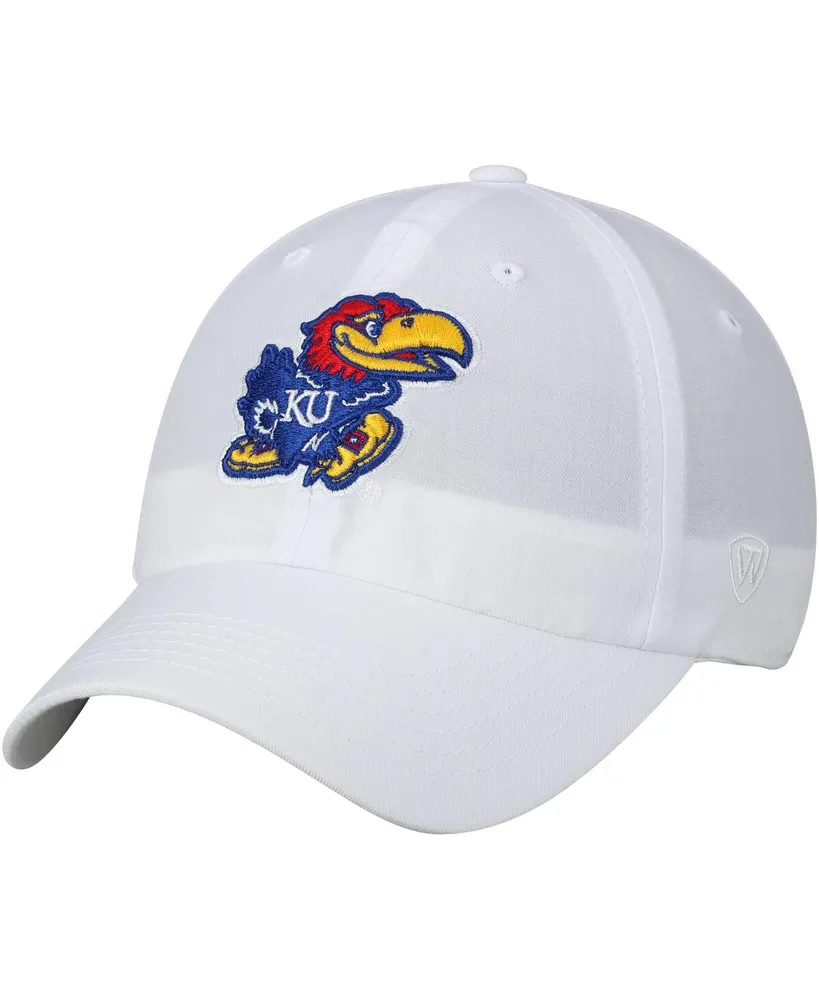 Men's Top of the World White Kansas Jayhawks Staple Adjustable Hat