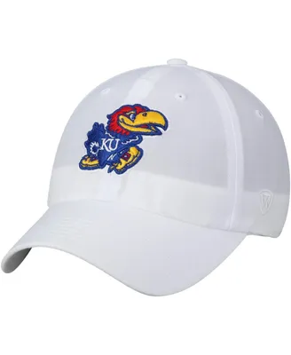 Men's Top of the World White Kansas Jayhawks Staple Adjustable Hat