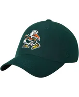 Men's Top of the World Green Miami Hurricanes Staple Adjustable Hat