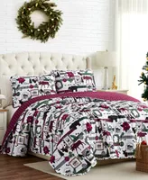 Merry Town Christmas Oversized Reversible 3 Piece Quilt Set