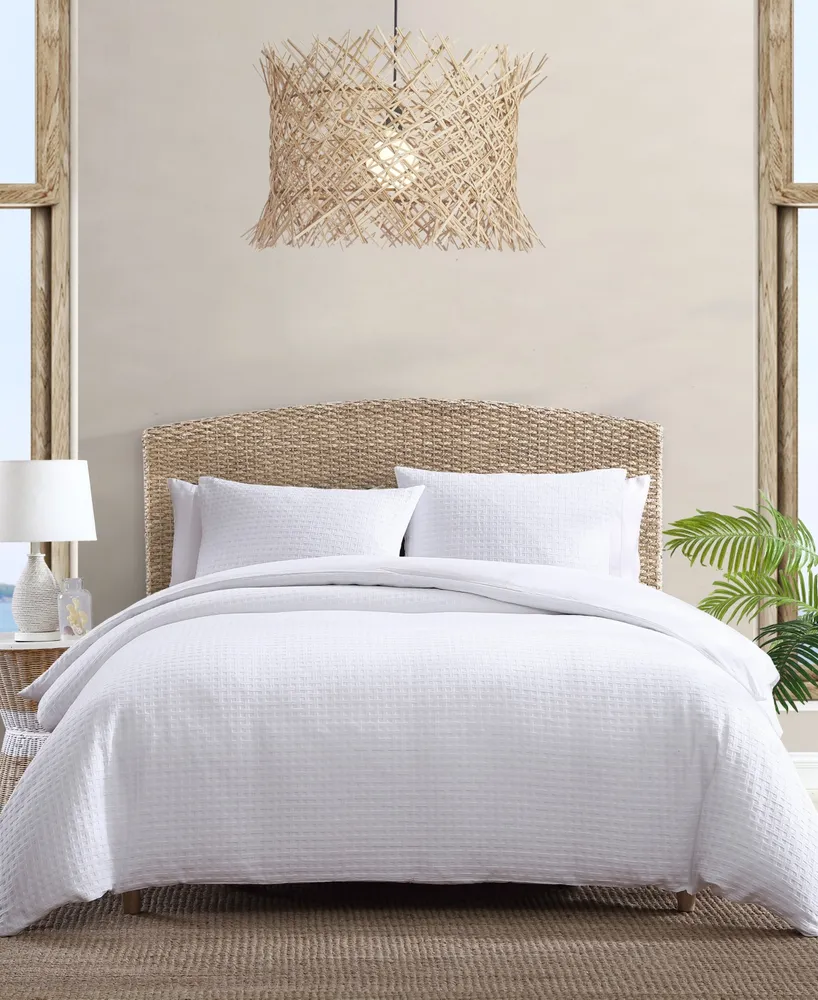 Tommy Bahama Home Closeout! Tommy Bahama Home Basketweave Solid Cotton and  Polyster fill 4 Piece Comforter Set, King