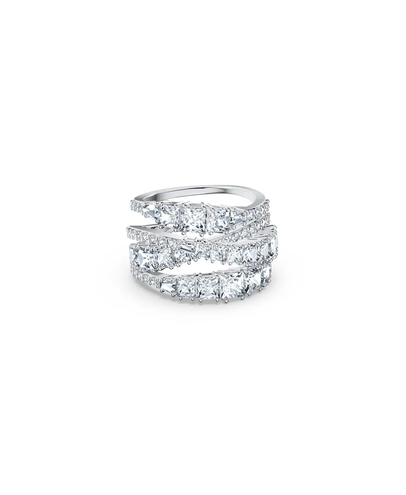 Swarovski Twist Wrap Rhodium Plated Ring