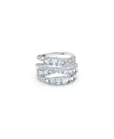 Swarovski Twist Wrap Rhodium Plated Ring