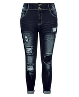 City Chic Women's Patched Apple Skinny Jean