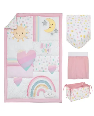 NoJo Happy Days Rainbows and Sunshine 4 Piece Nursery Crib Bedding Set