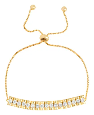 Women's 14k Gold Plated Cubic Zirconia Line Bracelet