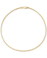 Glitter Rope Link Ankle Bracelet in 10k Gold
