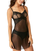 b.tempt'd Women's Opening Act Lace Fishnet Chemise Lingerie Nightgown 914227