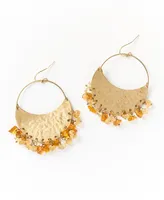 Matr Boomie Citrine and Sunstone Shaky Hoop Earrings