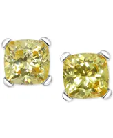 Cubic Zirconia Omega Back Stud Earrings in Sterling Silver