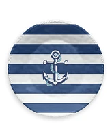 TarHong Melamine Nautical Anchor Dinner Plates, Set of 6