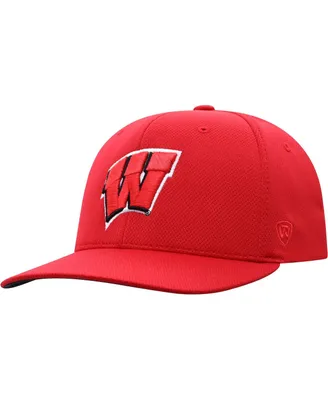 Men's Top of The World Red Wisconsin Badgers Reflex Logo Flex Hat