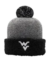 Women's Top of The World Black West Virginia Mountaineers Snug Cuffed Knit Hat with Pom