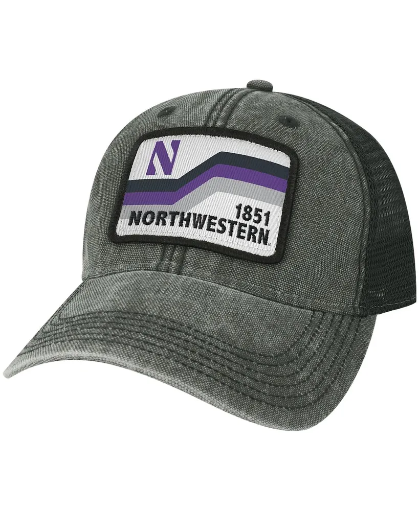 Men's Black Northwestern Wildcats Sun & Bars Dashboard Trucker Snapback Hat