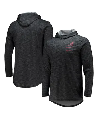 Men's Nike Black Alabama Crimson Tide Slub Space-Dye Performance Long Sleeve Hoodie T-shirt