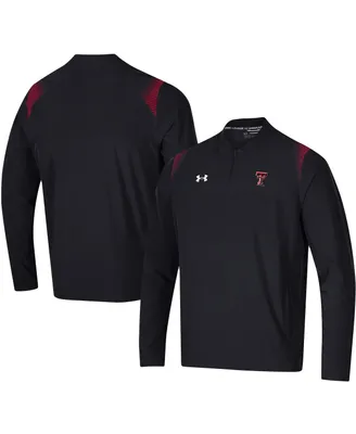 Men's Under Armour Black Texas Tech Red Raiders 2021 Sideline Motivate Quarter-Zip Jacket