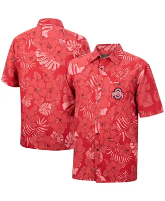Men's Colosseum Scarlet Ohio State Buckeyes The Dude Camp Button-Up Shirt